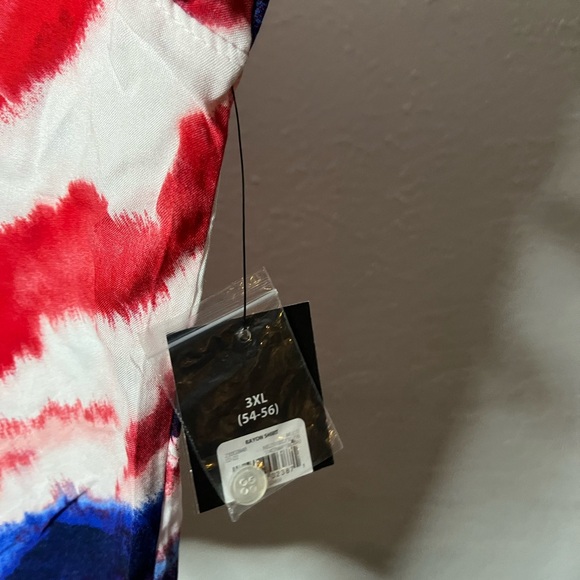 NWT No Boundaries Red White & Blue Swirl Button Up Size 3xl - Picture 3 of 4